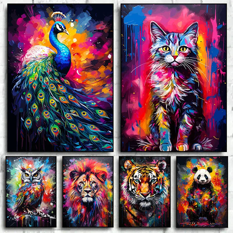 Watercolor Animals Canvas Paintings Rhino Cat Owl Panda Lion Tiger Wild Animals Grafffiti Art Posters Prints Home Decor Wall Art Watercolor Animals Canvas Paintings Rhino Cat Owl Panda Lion Tiger Wild Animals Grafffiti Art Posters Prints Home Decor Wall Art